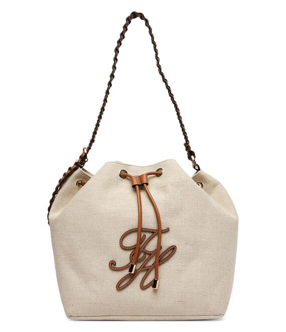 Τσάντα Tommy Hilfiger Th Elev Summer Bucket Canvas AW0AW18631 Μπεζ