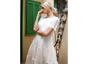 Daphnea Paris Φόρεμα Midi Κοντομάνικο Λευκό - If You Never Tie