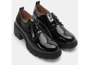 Δετά Παπούτσια με Τρακτερωτή Σόλα - Μαύρο
