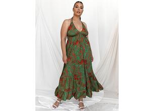 Φόρεμα Maxi Εξώπλατο Σκούρο Πράσινο - Abuelo