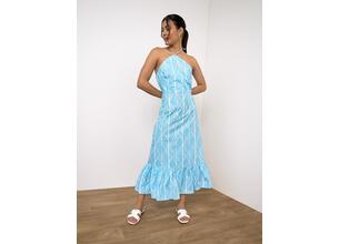 Glamorous Φόρεμα Με Δέσιμο Στον Λαιμό Γαλάζιο - Emanuel
