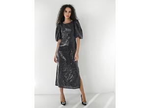 Glamorous Φόρεμα Midi Με Βολάν Στα Μανίκια Μαύρο - Baras