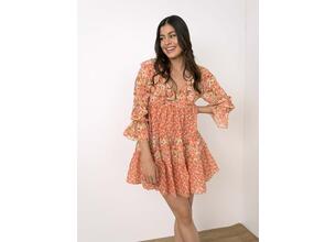 Glamorous Φόρεμα Με Βολάν Πορτοκαλί - Delay