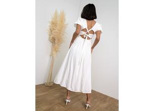 Glamorous Φόρεμα Με Σφηκοφωλιά Λευκό - Totally Comfortable