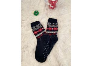 Κάλτσες Με Γουνάκι & Χριστουγεννιάτικο Μοτίβο Μαύρες - Be A Deer