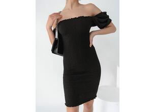 ONLY Φόρεμα Off-Shoulder Σφηκοφωλιά Μαύρο - Nidos