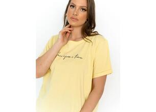 ONLY T-shirt Με Φράση Κίτρινο - Cunningham