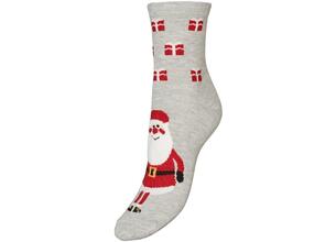 Vero Moda Κάλτσες Λεπτές Με Χριστουγεννιάτικο Μοτίβο Γκρι - Festive
