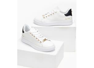 Sneakers με μεταλλικές λεπτομέρειες - Λευκό/Μαύρο