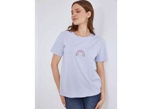 T-shirt με strass ουράνιο τόξο SM7616.4532+2