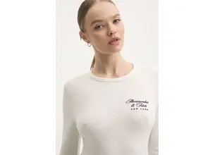 Μακρυμάνικο Abercrombie & Fitch χρώμα: μπεζ, KI157-4309