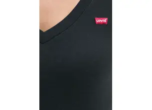 Βαμβακερή μπλούζα με μακριά μανίκια Levi's χρώμα: μαύρο, A9330