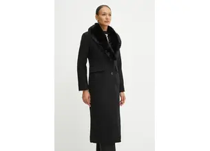 Μάλλινο παλτό MICHAEL Michael Kors χρώμα: μαύρο, 77B6781M12