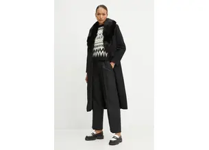 Μάλλινο παλτό MICHAEL Michael Kors χρώμα: μαύρο, 77B6781M12