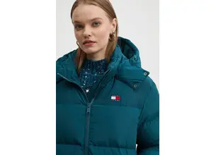 Μπουφάν με επένδυση από πούπουλα Tommy Jeans χρώμα: πράσινο, DW0DW18610