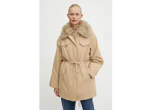 Μπουφάν Guess LUCIE χρώμα: μπεζ, W4BL45 WGK30