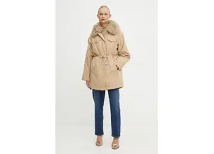 Μπουφάν Guess LUCIE χρώμα: μπεζ, W4BL45 WGK30