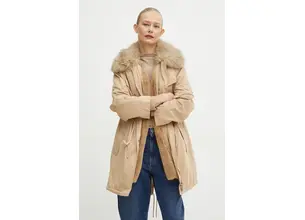 Μπουφάν Guess LUCIE χρώμα: μπεζ, W4BL45 WGK30