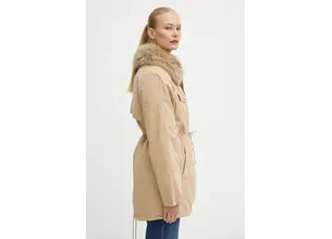 Μπουφάν Guess LUCIE χρώμα: μπεζ, W4BL45 WGK30