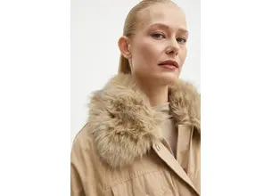 Μπουφάν Guess LUCIE χρώμα: μπεζ, W4BL45 WGK30