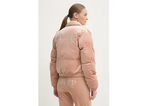 Βελούδινο σακάκι Juicy Couture MARGO PUFFER χρώμα: καφέ, JCOIJ224556