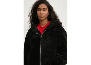 Μπλούζα Hollister Co. χρώμα: μαύρο, με κουκούλα, KI344-4400