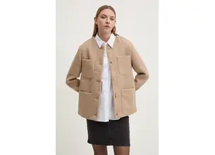 Σακάκι Abercrombie & Fitch χρώμα: μπεζ, KI144-4128