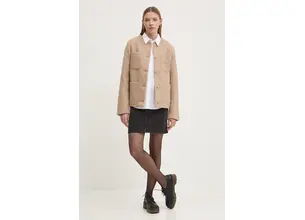 Σακάκι Abercrombie & Fitch χρώμα: μπεζ, KI144-4128