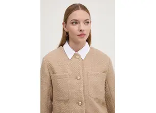 Σακάκι Abercrombie & Fitch χρώμα: μπεζ, KI144-4128