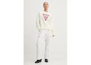 Βαμβακερό πουλόβερ Guess Jeans χρώμα: μπεζ, W4BR12 Z3HM1