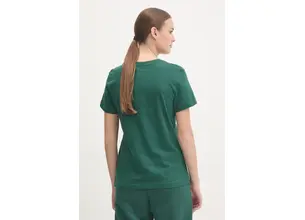 Βαμβακερό μπλουζάκι New Balance γυναικείο, χρώμα: πράσινο, WT41509NWG