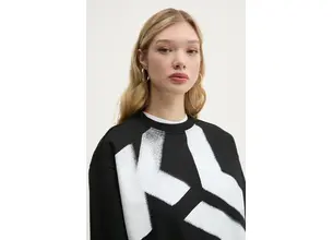 Βαμβακερή μπλούζα Karl Lagerfeld Jeans γυναικεία, χρώμα: μαύρο, A1W20022