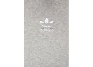 Βαμβακερή μπλούζα adidas Originals Essential γυναικεία, χρώμα: γκρι, με κουκούλα, IY9616