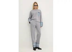 Βαμβακερή μπλούζα Moschino Jeans γυναικεία, χρώμα: γκρι, 1709 3228