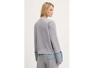 Βαμβακερή μπλούζα Moschino Jeans γυναικεία, χρώμα: γκρι, 1709 3228