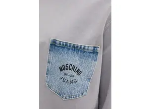 Βαμβακερή μπλούζα Moschino Jeans γυναικεία, χρώμα: γκρι, 1709 3228