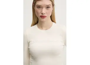 Μακρυμάνικο Guess Originals χρώμα: μπεζ, W5RP40 KA0H1