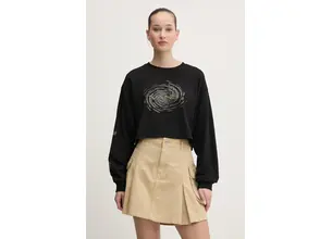 Βαμβακερή μπλούζα με μακριά μανίκια Vans χρώμα: μαύρο, VN000MDBBLK1