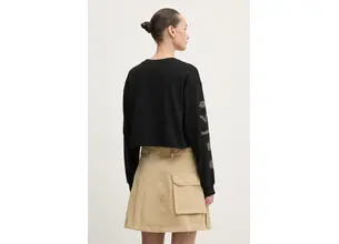Βαμβακερή μπλούζα με μακριά μανίκια Vans χρώμα: μαύρο, VN000MDBBLK1