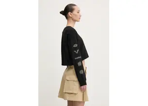 Βαμβακερή μπλούζα με μακριά μανίκια Vans χρώμα: μαύρο, VN000MDBBLK1
