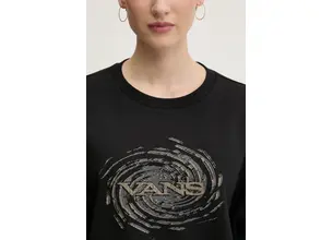 Βαμβακερή μπλούζα με μακριά μανίκια Vans χρώμα: μαύρο, VN000MDBBLK1