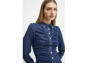 Πουκάμισο Guess ALISHA χρώμα: ναυτικό μπλε, W5RH69 D5HJ1