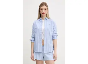 Βαμβακερό πουκάμισο Superdry χρώμα: μπλε, W4010473A-D9J