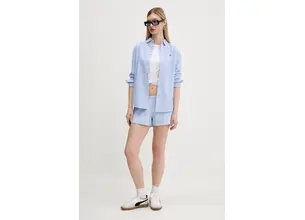 Βαμβακερό πουκάμισο Superdry χρώμα: μπλε, W4010473A-D9J