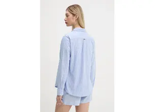 Βαμβακερό πουκάμισο Superdry χρώμα: μπλε, W4010473A-D9J