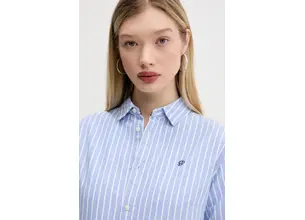 Βαμβακερό πουκάμισο Superdry χρώμα: μπλε, W4010473A-D9J