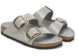 Δερμάτινες παντόφλες Birkenstock Arizona Big Buckle γυναικείες, χρώμα: γκρι, 1029346