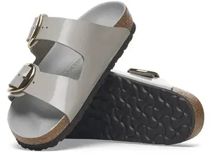 Δερμάτινες παντόφλες Birkenstock Arizona Big Buckle γυναικείες, χρώμα: γκρι, 1029346