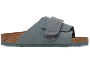 Δερμάτινες παντόφλες Birkenstock Kyoto γυναικείες, χρώμα: γκρι, 1029157