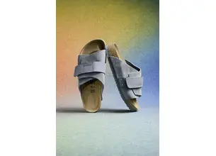 Δερμάτινες παντόφλες Birkenstock Kyoto γυναικείες, χρώμα: γκρι, 1029157